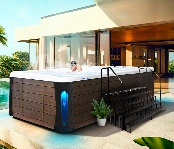 Calspas hot tub being used in a family setting - Shoreline